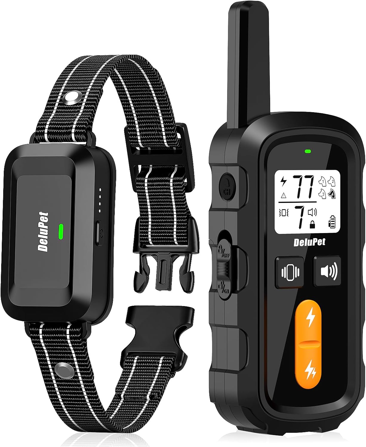 Electric Dog Training Collar with Remote 1600FT, Rechargeable E-Collar Waterproof Collars with 3 Training Modes, Security Lock for All Breeds, Sizes