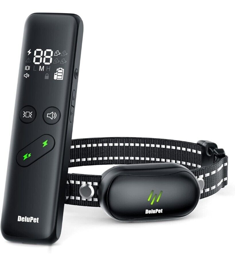 Electric Dog Training Collar with Remote 1600FT, Rechargeable E-Collar Waterproof Collars with 3 Training Modes, Security Lock for All Breeds, Sizes